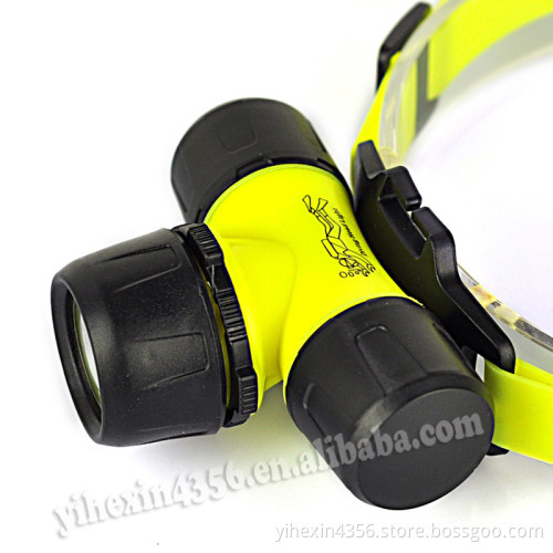 Factory Outlet Price Plastic Zoom 20 meters LED Diving Headlight Headlamp